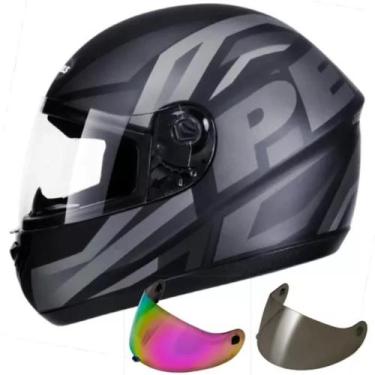 Imagem de Capacete Peels Spike Maxi Preto Grafite Mais Viseiras Fume Camaleão, 6