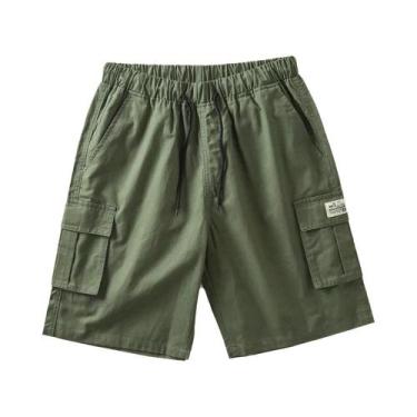 Imagem de Bermuda Cargo Masculina De Verão Tamanho Grande, Ajuste Solto, Algodão