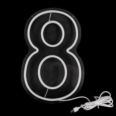 Imagem de Número para Festa de Aniversário, Letreiro Neon LED Acrílico – Luz de Parede USB/Bateria 38 cm Cor Branco Quente – Decoração de Aniversário, Casamento, Festa, Negócios e Salão de Beleza (8)