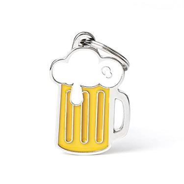 Imagem de MyFamily Medalha Para Cachorro Personalizado Feito Na Itália, Cerveja, Prato De Cachorro, Metal Esmaltado, Coleção Food, 25x37 mm
