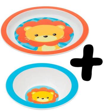 Imagem de Kit Introdução Alimentar Bowl e Pratinho Infantil Animais Frutas Buba 