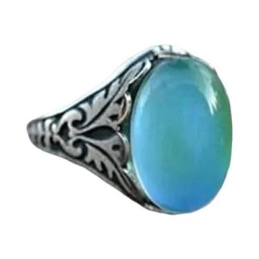 Imagem de Anel De Humor Vintage Retro Para Mulheres Com Mudança De Cor Oval Cont