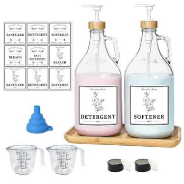 Imagem de Dispensador de detergente para roupa LIKAJON Glass 1,9 L com acessório