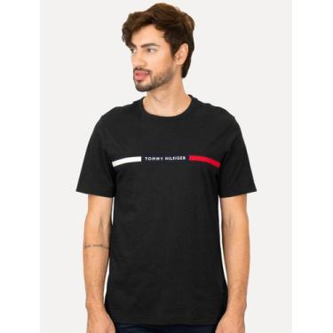 Imagem de Camiseta Tommy Hilfiger Masculina Chest Insert Logo Preta, XXXL/GGGG
