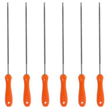 Imagem de QENWKXZ 3 peças de lixa de afiação de motosserra de 5/81.3 cm, conjunto de arquivos de afiação de corrente de motosserra redonda, afiador de arquivos de motosserra com cabo de plástico, ferramentas