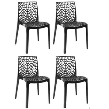Imagem de Conjunto com 4 Cadeiras Gruvyer Preto Fratini