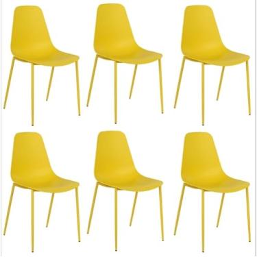 Imagem de Conjunto com 6 Cadeiras Miami Amarelo Fratini