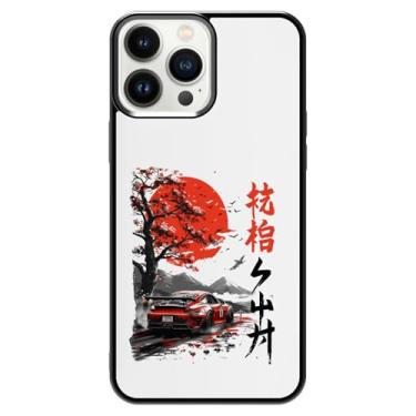 Imagem de qizjio Capa de telefone inspirada em anime de carro japonês – Ilustração legal de corrida, capa protetora à prova de choque para iPhone 14 Pro Max
