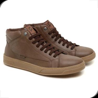 Imagem de Sapato Masculino Casual Zíper Lateral Elástico Frontal Rovetto Marrom,