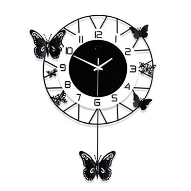 Imagem de Relógio de parede para quarto, relógio de parede decorativo moderno com pêndulo geométrico, losango, relógio de pêndulo simples para sala de estar, café, relógio de parede para sala de estar (60 * 42