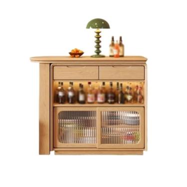 Imagem de Armário de buffet nórdico criativo madeira maciça aparador de jantar doméstico armário de armazenamento de parede integrado sala de estar armário de armazenamento aparador