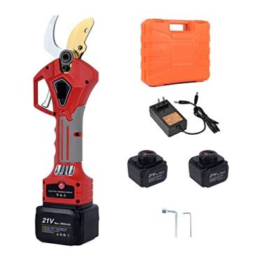 Imagem de Tesouras de poda elétricas, podador sem fio de 21V Tesoura de poda de íons de lítio Tesoura eficiente bonsai galhos de árvores elétricas ferramentas de jardim elétricas S32 32mm))