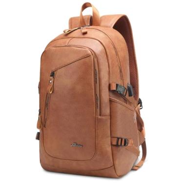 Imagem de Mochila Unissex de Couro Sintético para Laptop, DYJ, Marrom