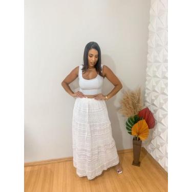 Imagem de Saia indiana branco - Sutara mistica , Branco, unico