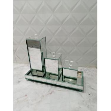 Imagem de Trio organizador espelho com bandeja - Claudia Bandejas 