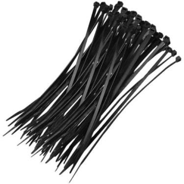 Imagem de Kit com 100 Abraçadeiras de Nylon Preta 3,5x200mm Presilha - Sibratec