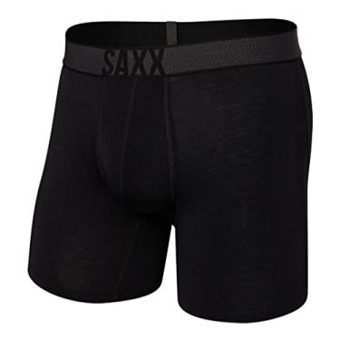 Imagem de SAXX Cueca boxer masculina – Roast Master – Cueca boxer de peso médio com suporte embutido – Roupa íntima masculina preta