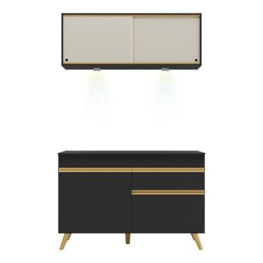 Imagem de Cozinha Compacta 2 Peças Com Leds Veneza Up Multimóveis - MULTIMOVEIS