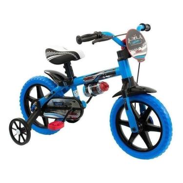 Imagem de Bicicleta Aro 12 Veloz Nathor Menino Azul com Rodinhas-Unissex