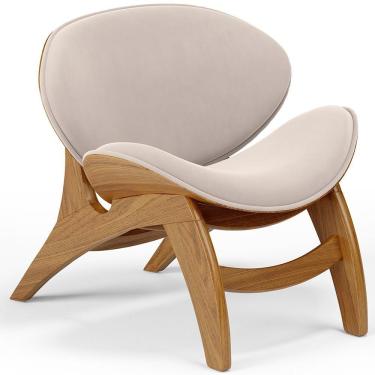 Imagem de Poltrona Decorativa Orgânica Sala Living Kadosh L02 Suede Bege