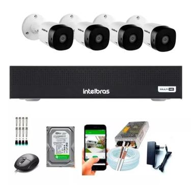 Imagem de Kit Cftv 4 Câmeras Full Hd 1080p 2mp Dvr Intelbras Mhdx 8 Ch