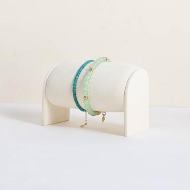 Imagem de CHISTOR Suporte de exibição de relógio de veludo para venda, organizador de pulseira para boutique, suporte de pulseira de joias femininas para decoração de casa 【Bege】