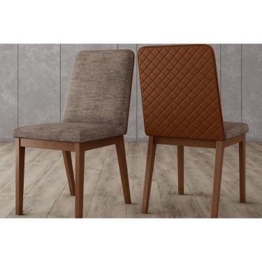 Imagem de Kit 2 Cadeiras Sala Jantar Pietra 2 Un Nature-courano Caramelo-linho Cacao - Henn