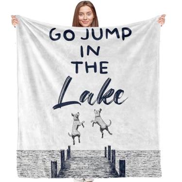 Imagem de VRW Cobertor engraçado para cães Lake House, presentes de casa do lago para mulheres, donos, donos, presentes para mulheres, homens, cobertores para casa de lago, quarto, sala de estar, sofá, 127 x