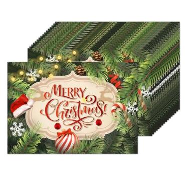 Imagem de CHAROUP Pacote com 50 tapetes descartáveis de papel americano de Natal 40,6 x 28 cm para decoração de mesa de jantar de inverno e festas de fim de ano