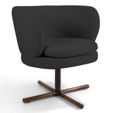 Imagem de Poltrona Decorativa Sala De Estar Melissa Base Xis Giratória Linho D-465 - Domi