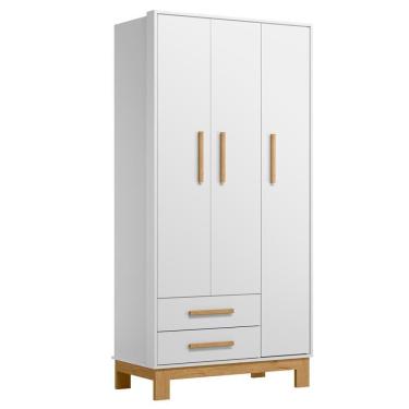 Imagem de Guarda Roupa Infantil 3 Portas Slim Branco - Qmovi