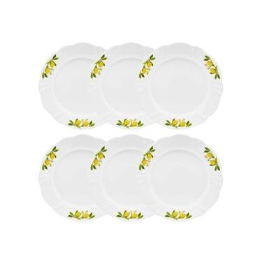 Imagem de Jogo de 6 Pratos Rasos Oxford Soleil Limoni 29cm Porcelana