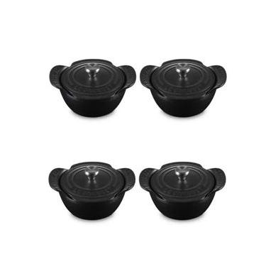 Imagem de Buffet Gourmand Com Tampa Kit 4 Peças 13 cm Preto Matte Black Le Creuset