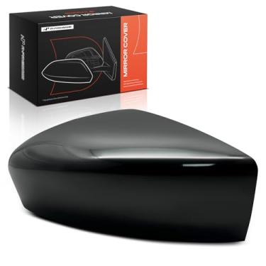 Imagem de A-Premium Tampa do espelho retrovisor do lado do motorista - compatível com Nissan Versa Versa Note 2015 2016 2017 2018 2019 - Preto liso, sem furo de seta