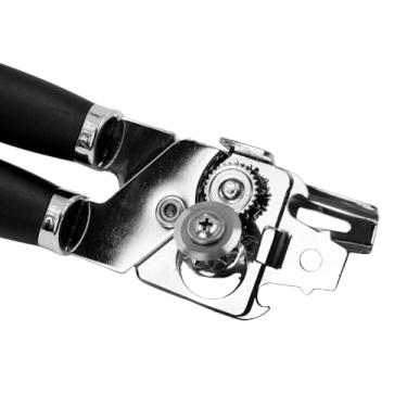 Imagem de Abridor de Latas Manual Ergonômico, Manivela em Aço Inoxidável e Plástico, 21cm x 5cm x 4cm, Base Antiderrapante, Uso Doméstico