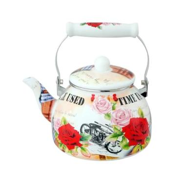 Imagem de Chaleira Esmaltada Vintage 2,5L para Indução - Charm Retrô