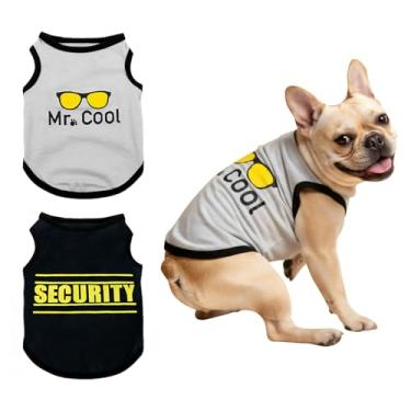 Imagem de Pacote com 2 camisetas para cachorros pequenos, roupas para filhotes, roupas para animais de estimação, camisetas leves e respiráveis, roupas para cães, chihuahua, pelúcia, yorkies, dachshund e xícara