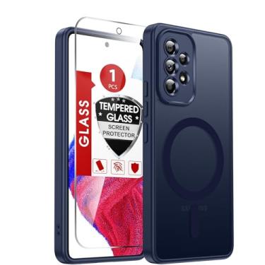 Imagem de LeYi Capa para celular Galaxy A53-5G: Capa compatível com Samsung A53 5G [Mag-Safe Fit] com protetor de tela, película fosca translúcida de toque suave e proteção de corpo inteiro Funda para A 53