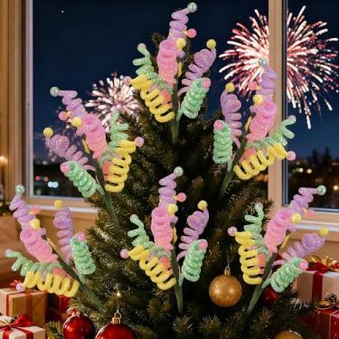 Imagem de Arrowbash 12 palitos de decoração de Natal, palitos de doces encaracolados para enfeites de árvore de Natal, decoração de vaso de mesa, guirlanda de Natal, artesanato, decoração de férias e casa