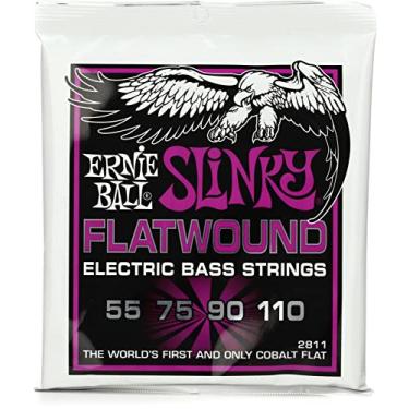 Imagem de Cordas para baixo Ernie Ball Super Slinky P02811, revestimento de níquel, calibre 55-110