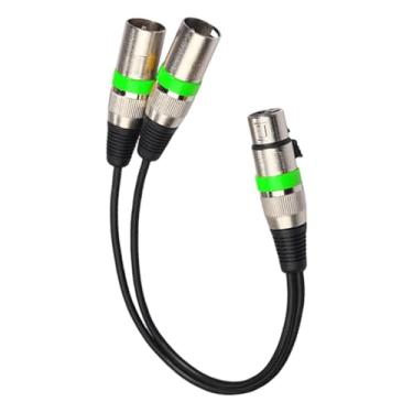 Imagem de YIJU Cabo divisor de microfone, 1 XLR fêmea para 2 XLR macho, cabo patch em Y de 30 cm para equalizador de microfone e gravação, Verde