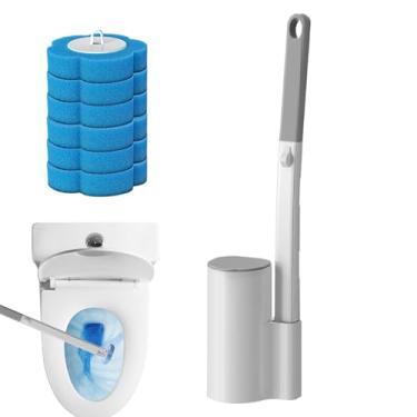 Imagem de Escova E Suporte Para,Limpeza com Ergonómico e Cabeças de Esponja Macia | Haste Limpeza Com Suporte,Para Casa Cozinha Banheira Pia Ralo Piso Interior