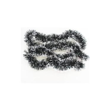 Imagem de Festão de Natal Verde Nevado, PVC e Arame, 2m x 9cm, Decoração Natalina, Verde com Pontas Brancas