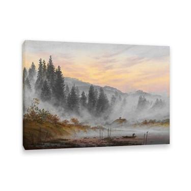 Imagem de ZUJGHSJG The Morning por Caspar David Friedrich Impressões em tela Bem Decoração The World Classic Art Reproduções de arte grande giclee arte de parede para sala de estar decoração de casa 85 x 60 cm