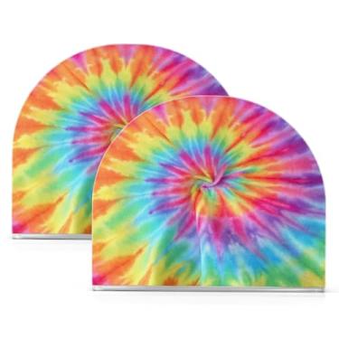 Imagem de Qilmy Suporte de guardanapo acrílico tie dye, suporte de lenços de mesa independente, dispensador de papel de coquetel para cozinha, jantar, restaurante, bar, decoração, 2 unidades