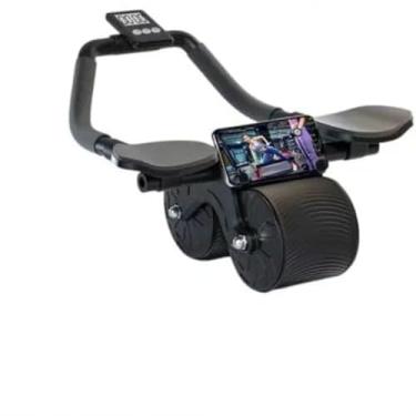 Imagem de Rolo Dupla Abdominal com Apoio para Cotovelos, Equipamento de Exercício para Abdômen,Rodas de Abdominal para Exercício, Discos Giratórios para Exercício,suporte para até 2 Celurares,máquina de exercícios abdominais