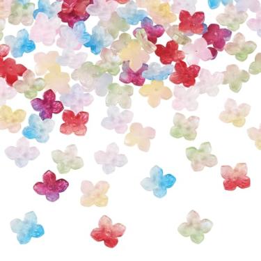 Imagem de 100 peças de contas de vidro de flor de trompete douradas contas espaçadoras soltas de metal para colar faça você mesmo, pulseira, brinco, fabricação de joias, berloque estético, miçanga para chaveiro