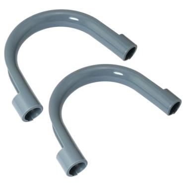 Imagem de ITROLLE 2 peças ganchos de tubo de drenagem em forma de U, suporte de mangueira de máquina de lavar com furos para pendurar cinza 14 x 12 mm acessórios de drenagem de pia de plástico acessórios de