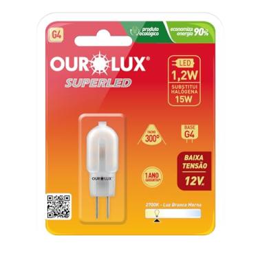 Imagem de Lâmpada SUPERLED Bipino G4 1,2W 12V 2700K 300° OUROLUX