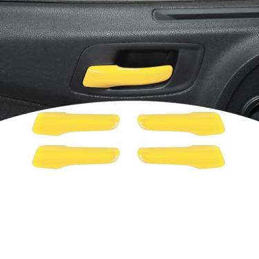 Imagem de PDKLIN Para puxador de porta interna do carregador, adequado para Dodge Charger/Chrysler 300C 2011-2023, acessórios internos amarelos, 4 peças